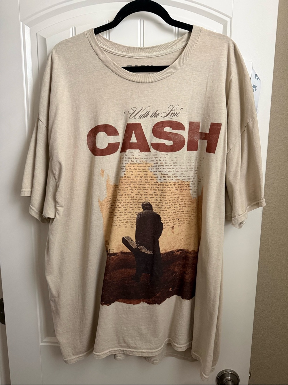 CASH 'Walk the Line' Short-Sleeve Graphic Tee - Beige